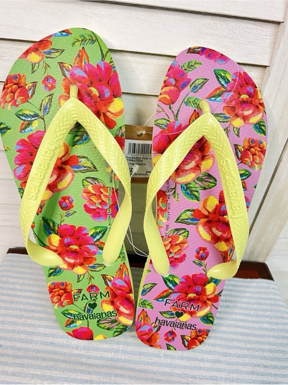 Havaianas Women's‎ Floral Flip Flops with Yellow Straps